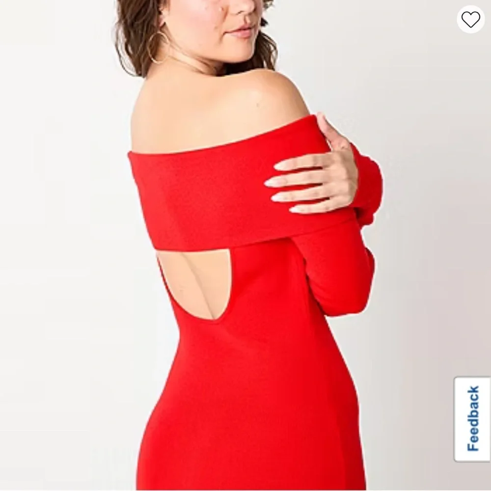 New BOLD elements Vibrant Red Knit dress - Picture 3 of 11